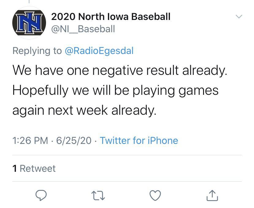 Screenshot from North Iowa baseball